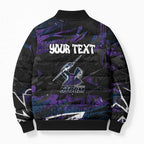 Personalized Melbourne Storm Bomber Puffer Jacket Graffiti Grunge Abstract Urban Street Style Design