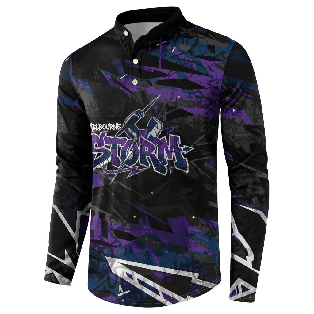 Personalized Melbourne Storm Button Sweatshirt Graffiti Grunge Abstract Urban Street Style Design