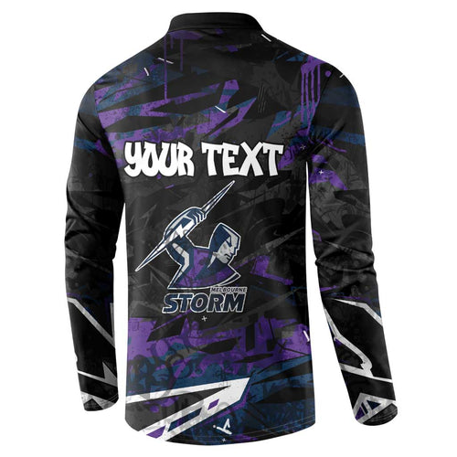 Personalized Melbourne Storm Button Sweatshirt Graffiti Grunge Abstract Urban Street Style Design