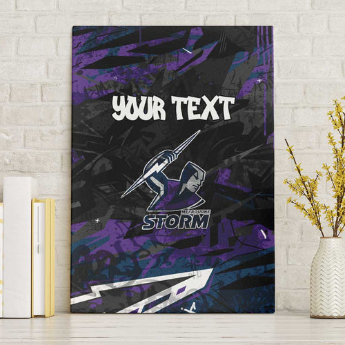 Personalized Melbourne Storm Canvas Wall Art Graffiti Grunge Abstract Urban Street Style Design