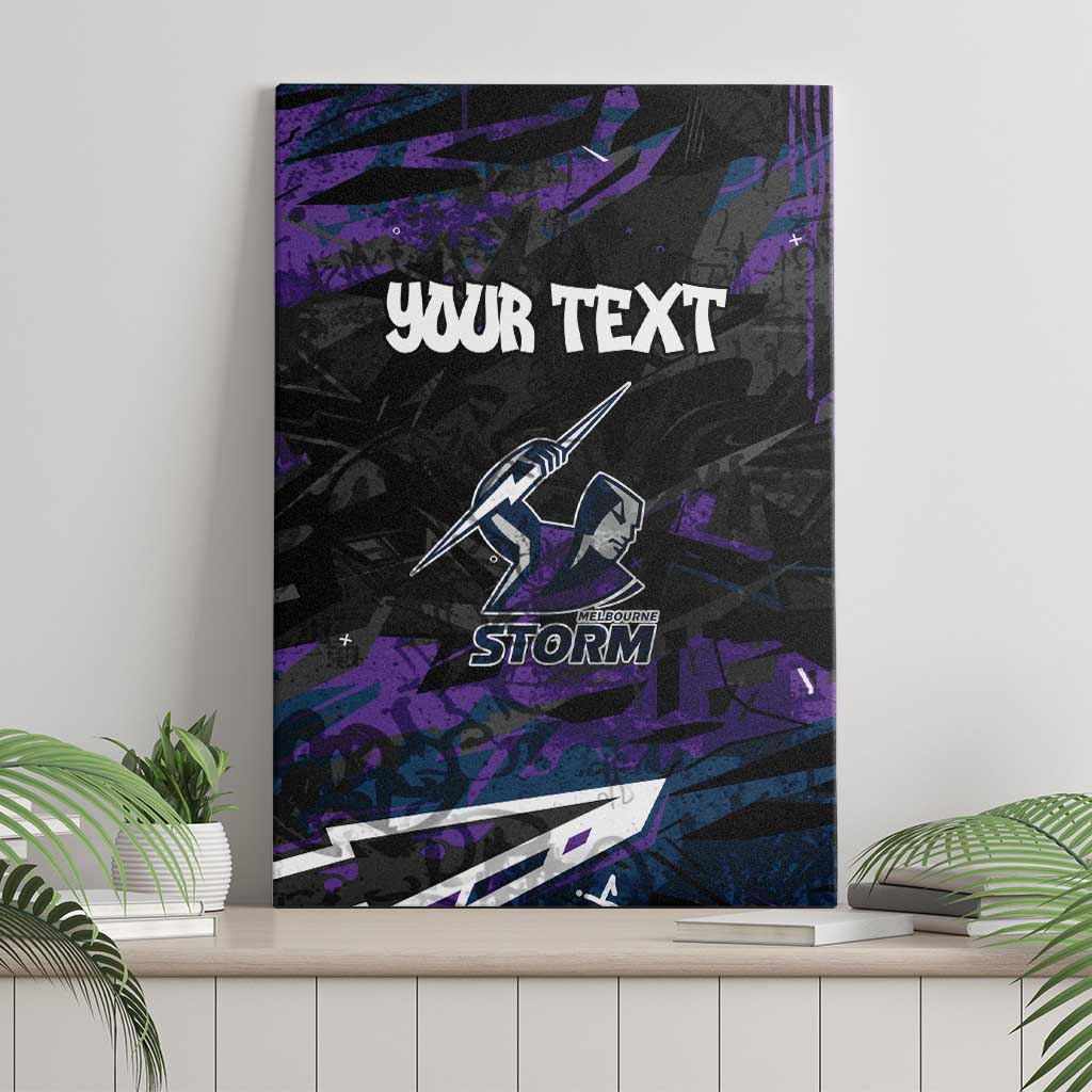 Personalized Melbourne Storm Canvas Wall Art Graffiti Grunge Abstract Urban Street Style Design
