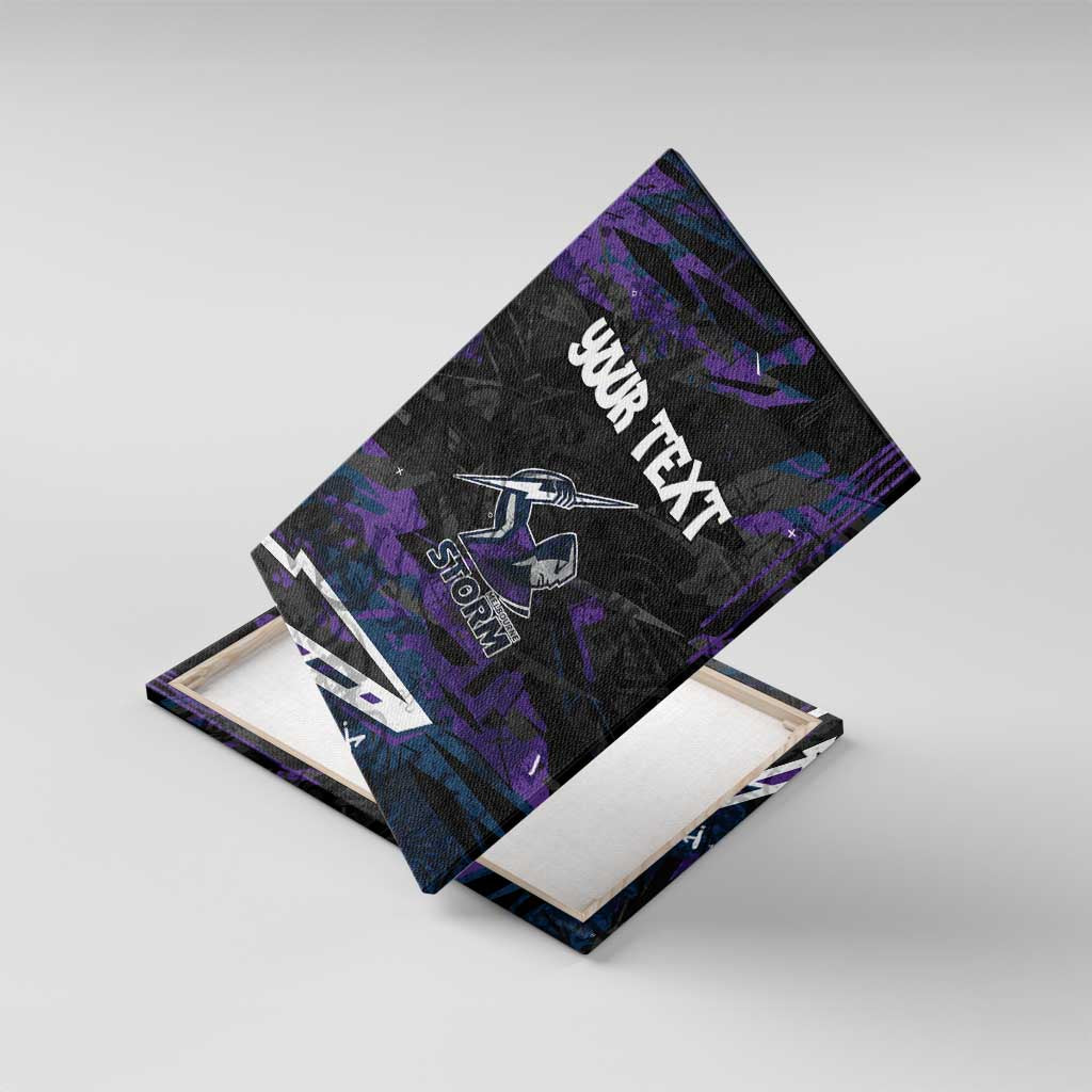 Personalized Melbourne Storm Canvas Wall Art Graffiti Grunge Abstract Urban Street Style Design