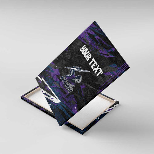 Personalized Melbourne Storm Canvas Wall Art Graffiti Grunge Abstract Urban Street Style Design