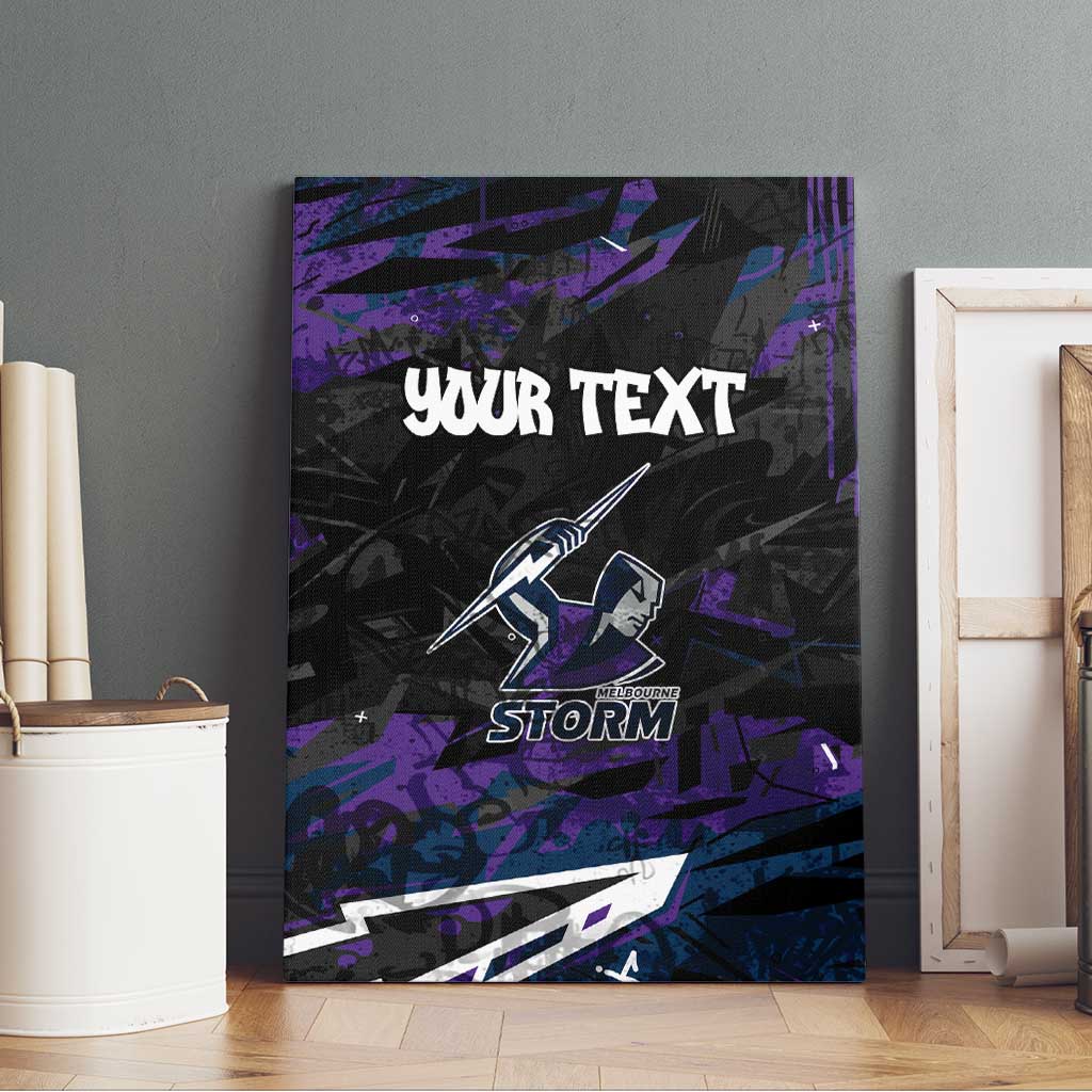 Personalized Melbourne Storm Canvas Wall Art Graffiti Grunge Abstract Urban Street Style Design