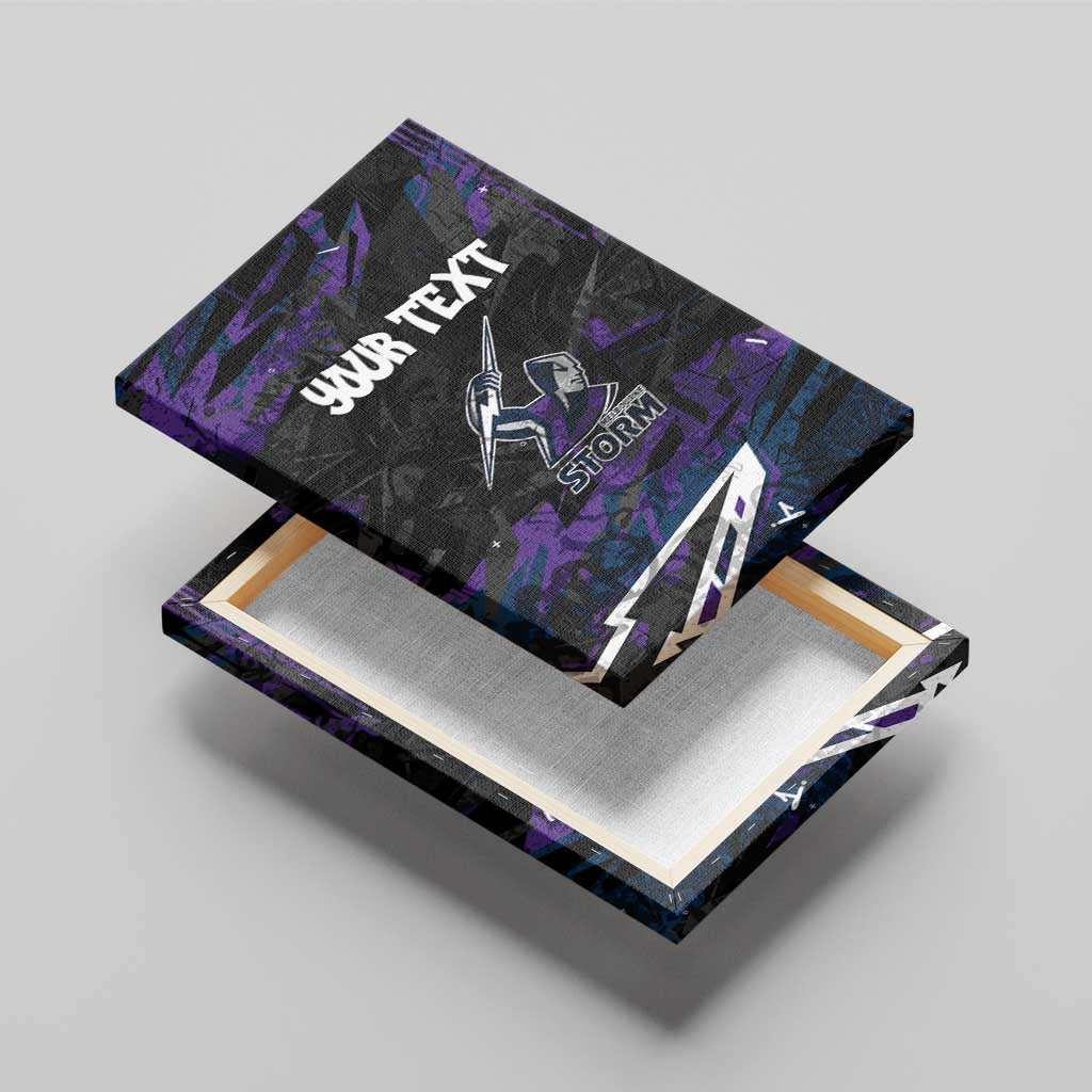 Personalized Melbourne Storm Canvas Wall Art Graffiti Grunge Abstract Urban Street Style Design