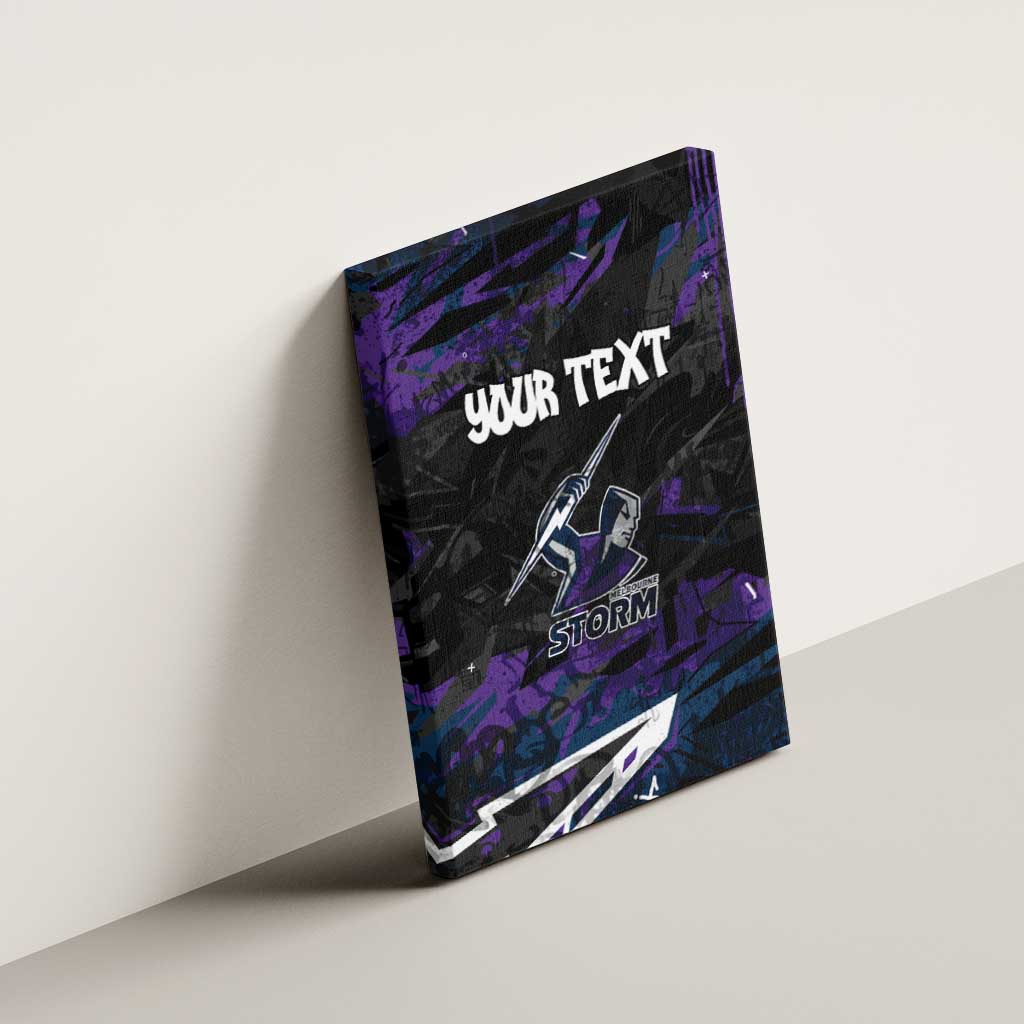Personalized Melbourne Storm Canvas Wall Art Graffiti Grunge Abstract Urban Street Style Design