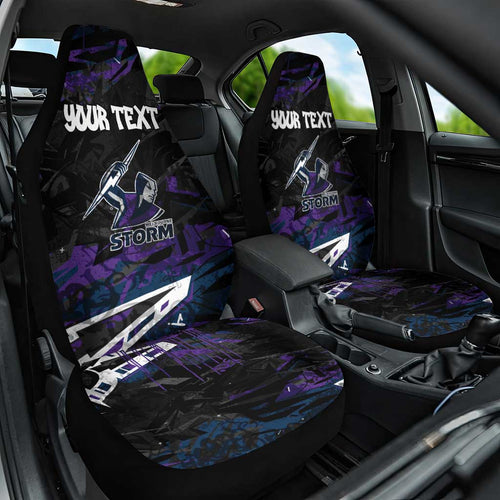 Personalized Melbourne Storm Car Seat Cover Graffiti Grunge Abstract Urban Street Style Design