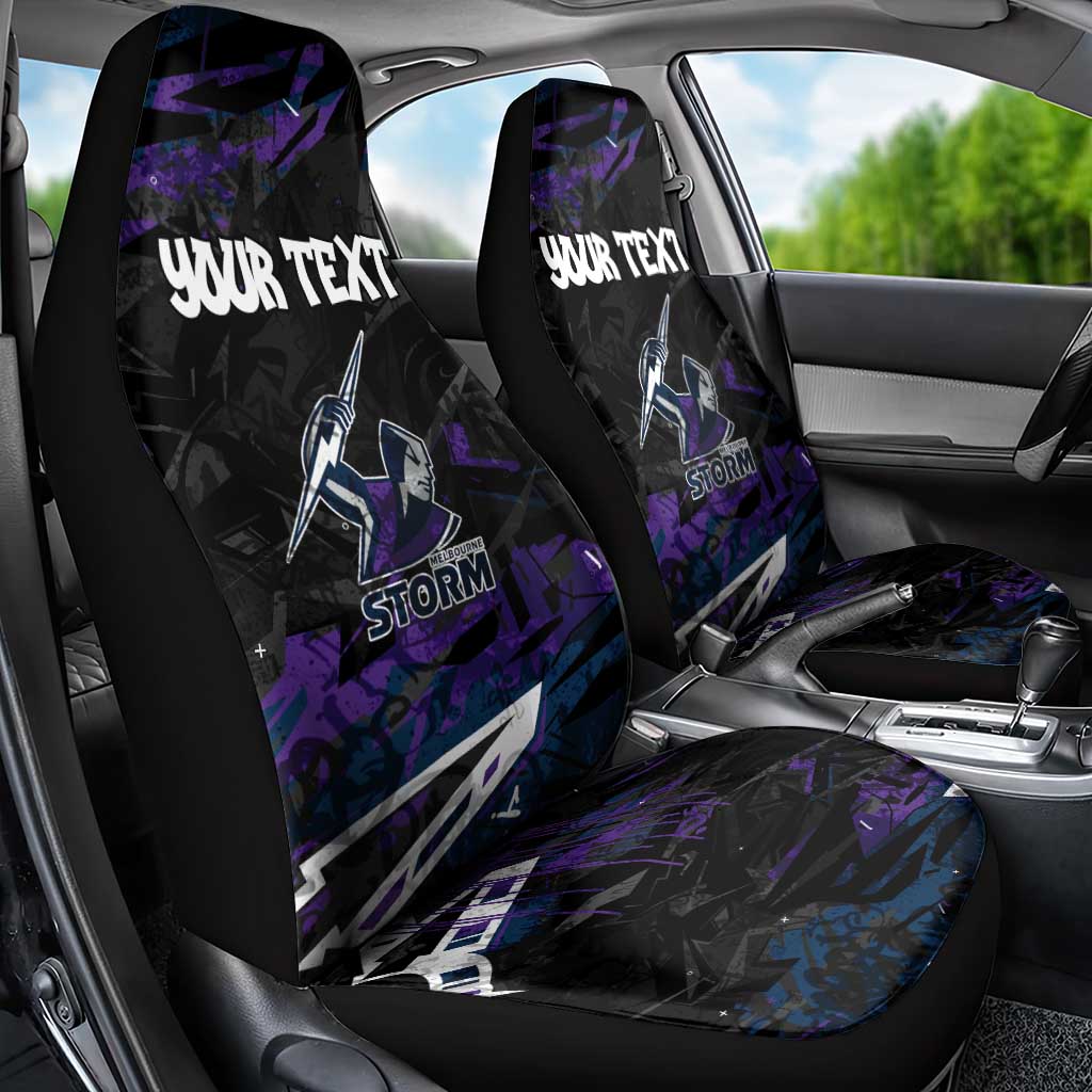 Personalized Melbourne Storm Car Seat Cover Graffiti Grunge Abstract Urban Street Style Design
