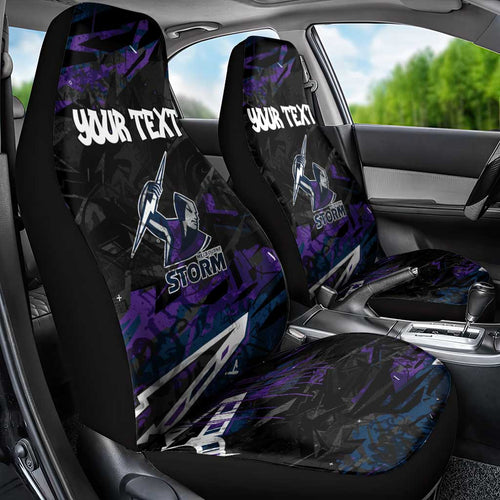 Personalized Melbourne Storm Car Seat Cover Graffiti Grunge Abstract Urban Street Style Design