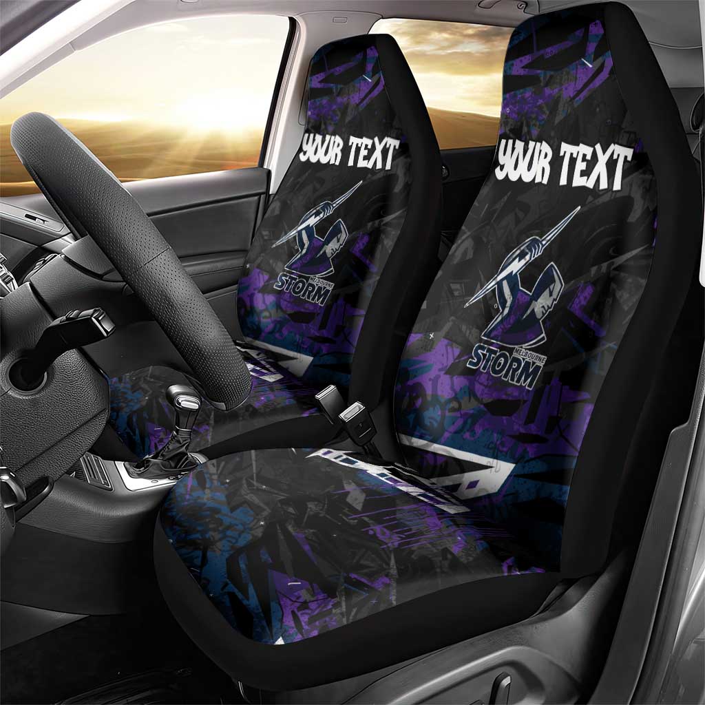 Personalized Melbourne Storm Car Seat Cover Graffiti Grunge Abstract Urban Street Style Design