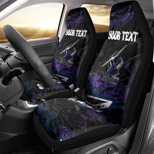 Personalized Melbourne Storm Car Seat Cover Graffiti Grunge Abstract Urban Street Style Design