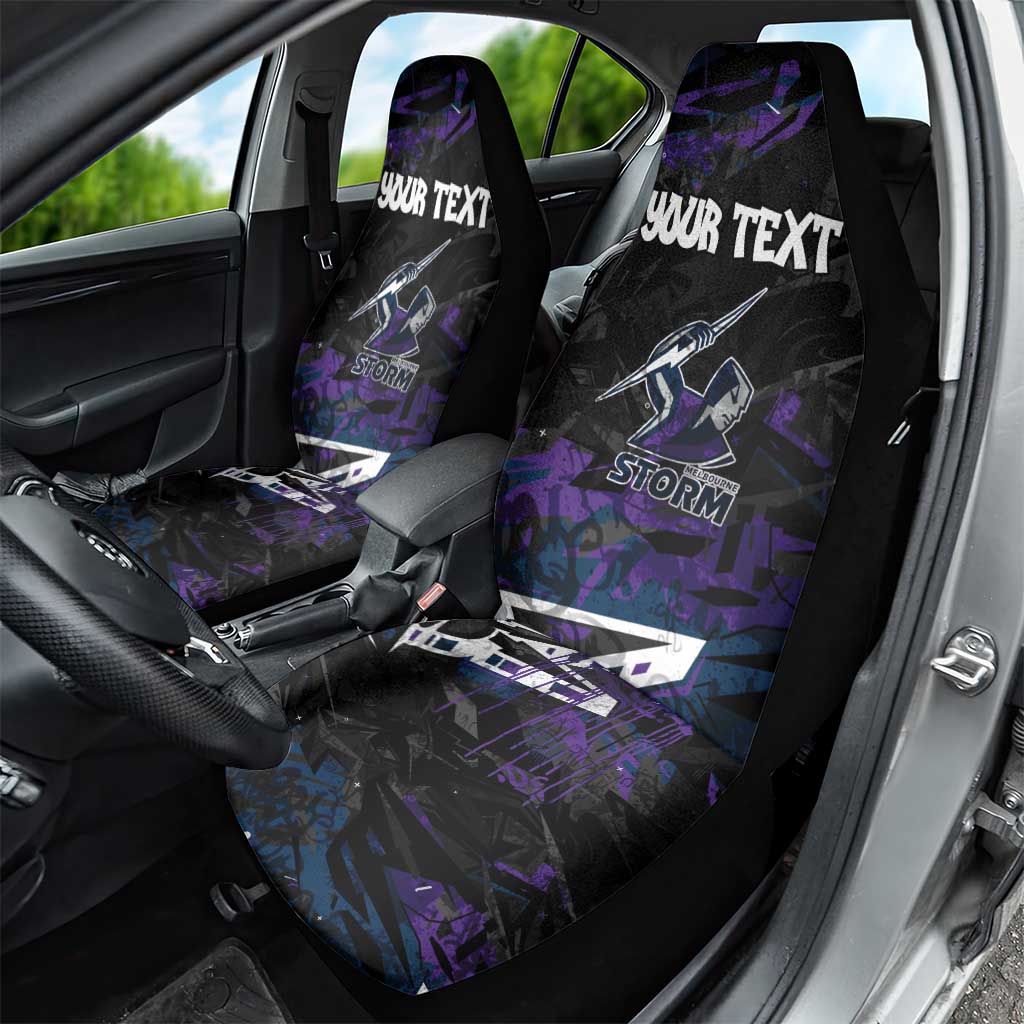 Personalized Melbourne Storm Car Seat Cover Graffiti Grunge Abstract Urban Street Style Design