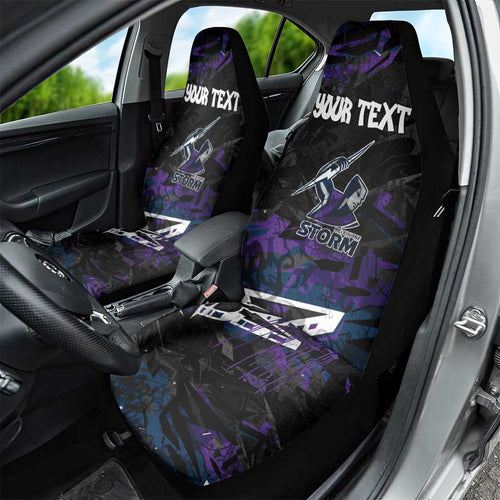 Personalized Melbourne Storm Car Seat Cover Graffiti Grunge Abstract Urban Street Style Design