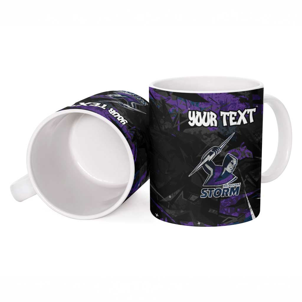 Personalized Melbourne Storm Ceramic Mug Graffiti Grunge Abstract Urban Street Style Design
