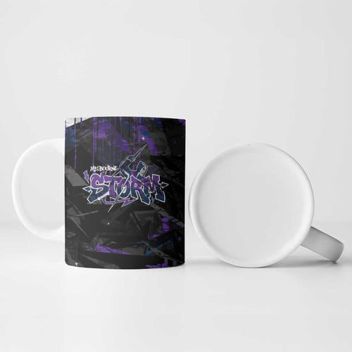 Personalized Melbourne Storm Ceramic Mug Graffiti Grunge Abstract Urban Street Style Design