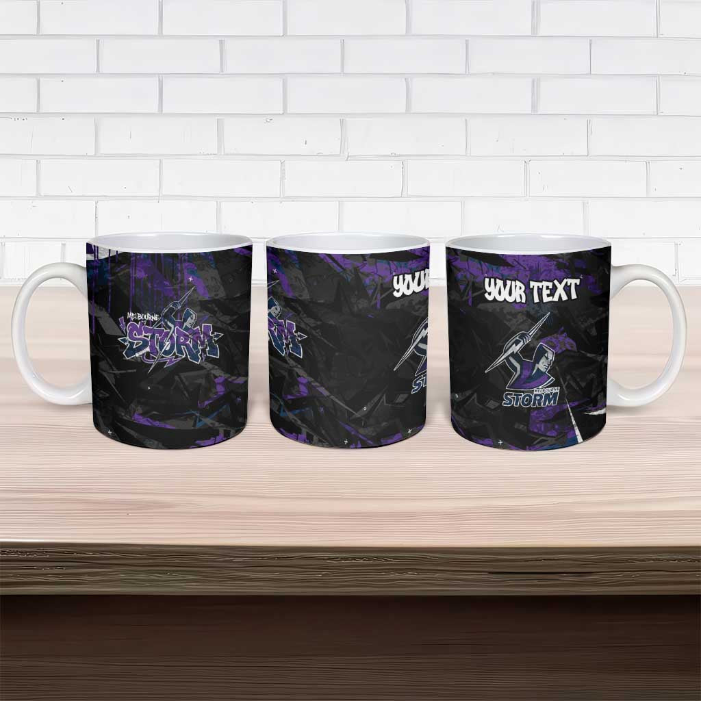 Personalized Melbourne Storm Ceramic Mug Graffiti Grunge Abstract Urban Street Style Design