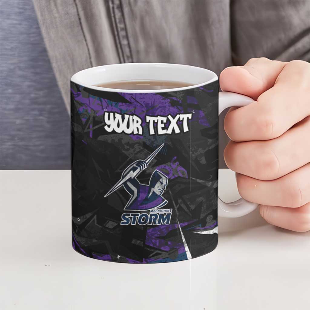 Personalized Melbourne Storm Ceramic Mug Graffiti Grunge Abstract Urban Street Style Design