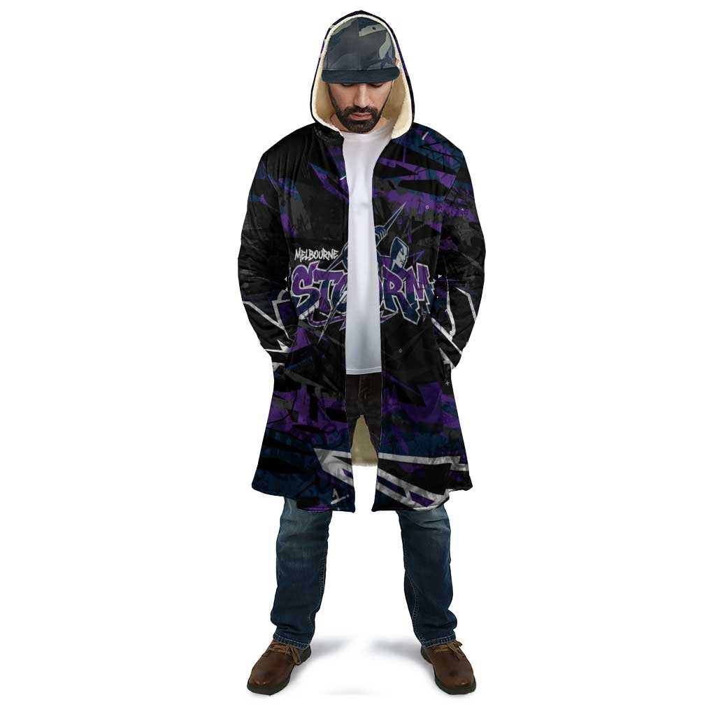 Personalized Melbourne Storm Cloak Graffiti Grunge Abstract Urban Street Style Design