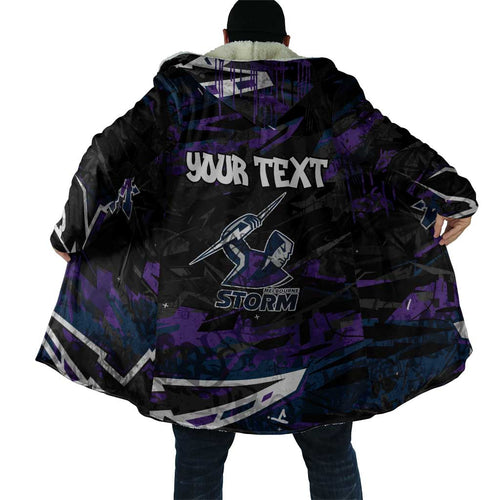 Personalized Melbourne Storm Cloak Graffiti Grunge Abstract Urban Street Style Design