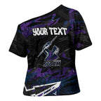 Personalized Melbourne Storm Cross Shoulder Shirt Graffiti Grunge Abstract Urban Street Style Design