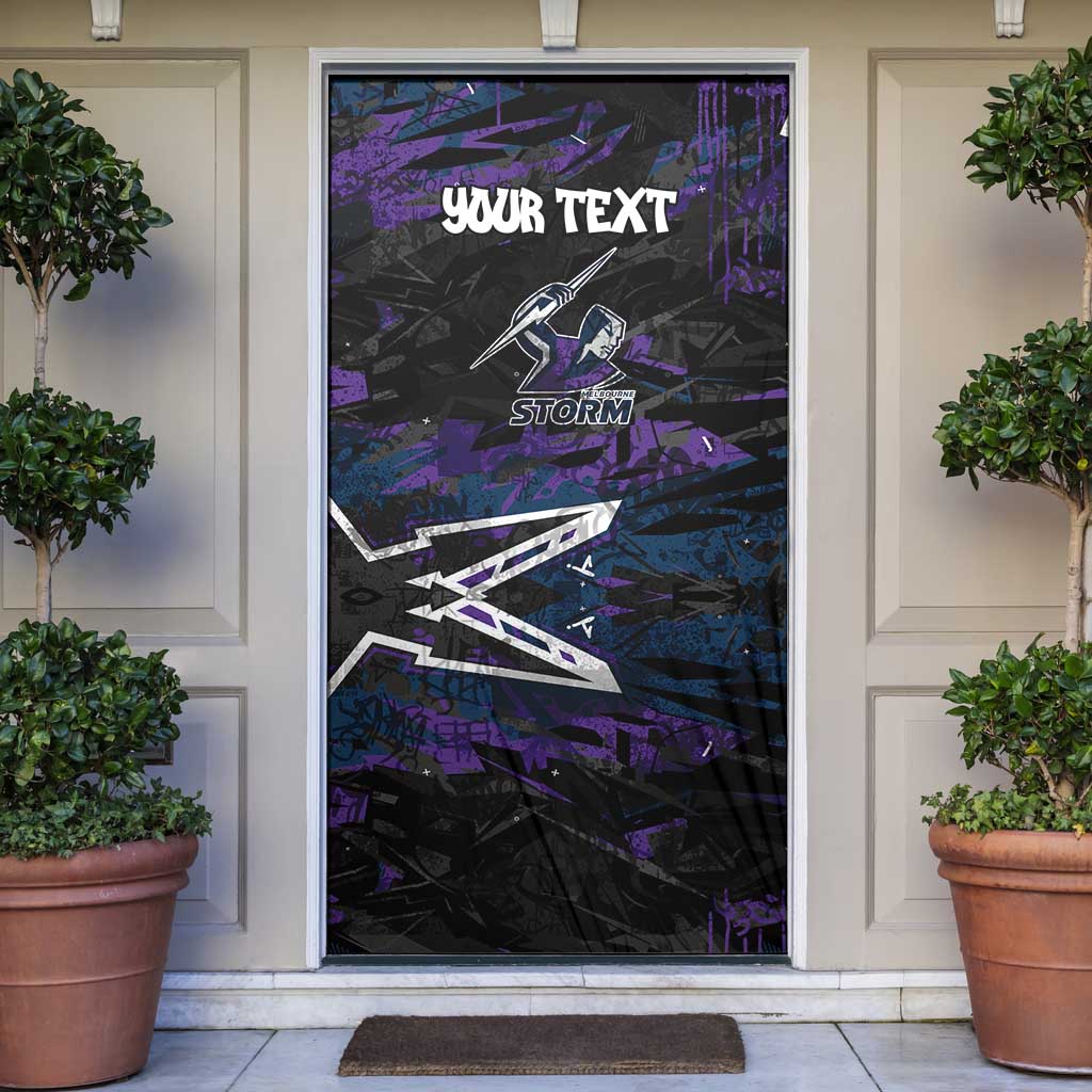 Personalized Melbourne Storm Door Cover Graffiti Grunge Abstract Urban Street Style Design