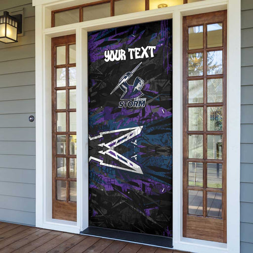 Personalized Melbourne Storm Door Cover Graffiti Grunge Abstract Urban Street Style Design