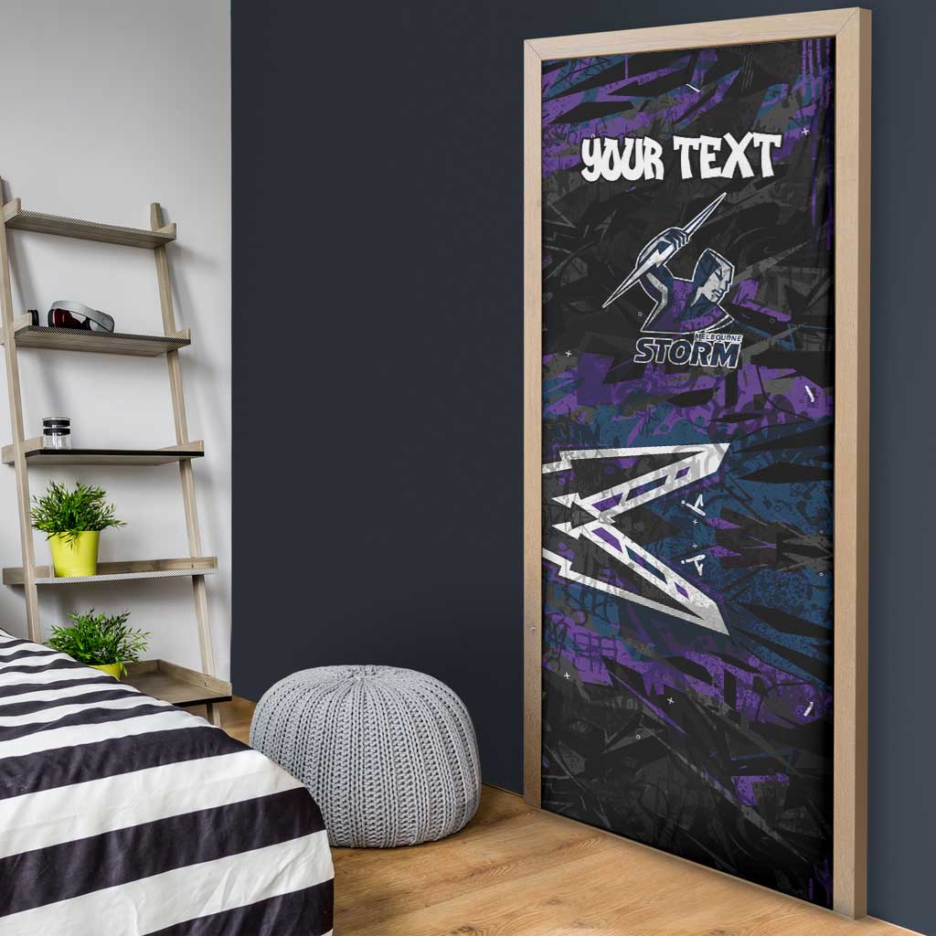 Personalized Melbourne Storm Door Cover Graffiti Grunge Abstract Urban Street Style Design