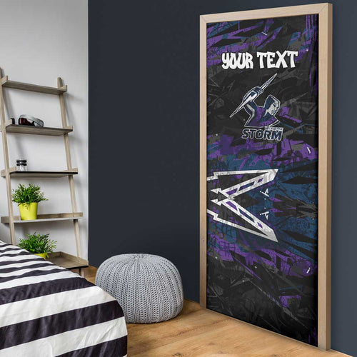 Personalized Melbourne Storm Door Cover Graffiti Grunge Abstract Urban Street Style Design