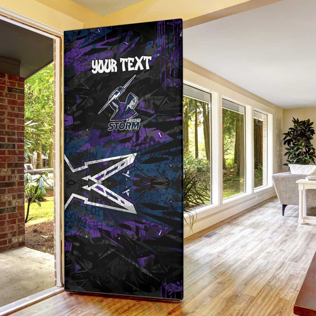 Personalized Melbourne Storm Door Cover Graffiti Grunge Abstract Urban Street Style Design