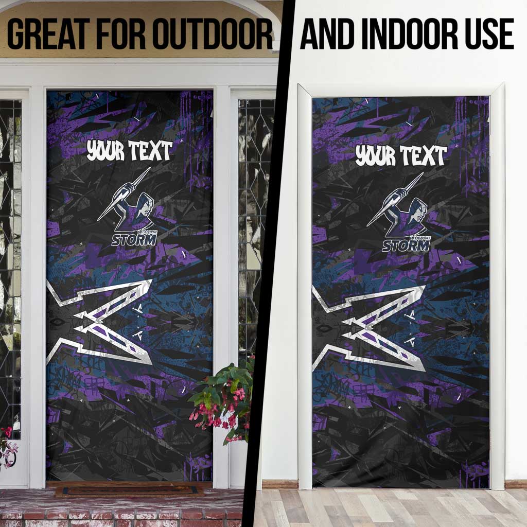 Personalized Melbourne Storm Door Cover Graffiti Grunge Abstract Urban Street Style Design