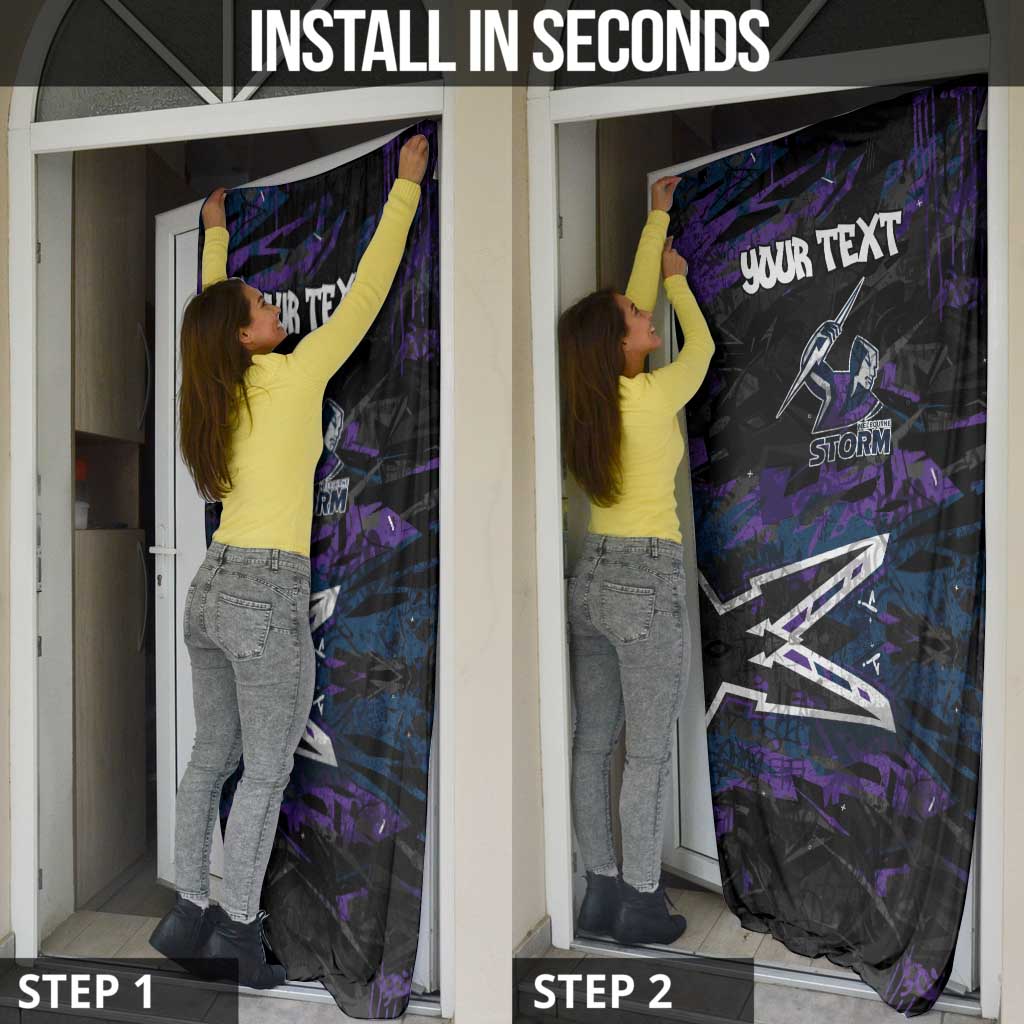 Personalized Melbourne Storm Door Cover Graffiti Grunge Abstract Urban Street Style Design