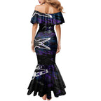 Personalized Melbourne Storm Family Matching Mermaid Dress and Hawaiian Shirt Graffiti Grunge Abstract Urban Street Style Design