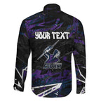 Personalized Melbourne Storm Family Matching Off The Shoulder Long Sleeve Dress and Hawaiian Shirt Graffiti Grunge Abstract Urban Street Style Design