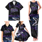 Personalized Melbourne Storm Family Matching Tank Maxi Dress and Hawaiian Shirt Graffiti Grunge Abstract Urban Street Style Design
