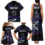 Personalized Melbourne Storm Family Matching Tank Maxi Dress and Hawaiian Shirt Graffiti Grunge Abstract Urban Street Style Design