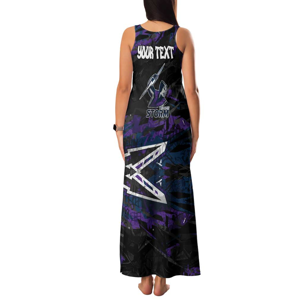 Personalized Melbourne Storm Family Matching Tank Maxi Dress and Hawaiian Shirt Graffiti Grunge Abstract Urban Street Style Design