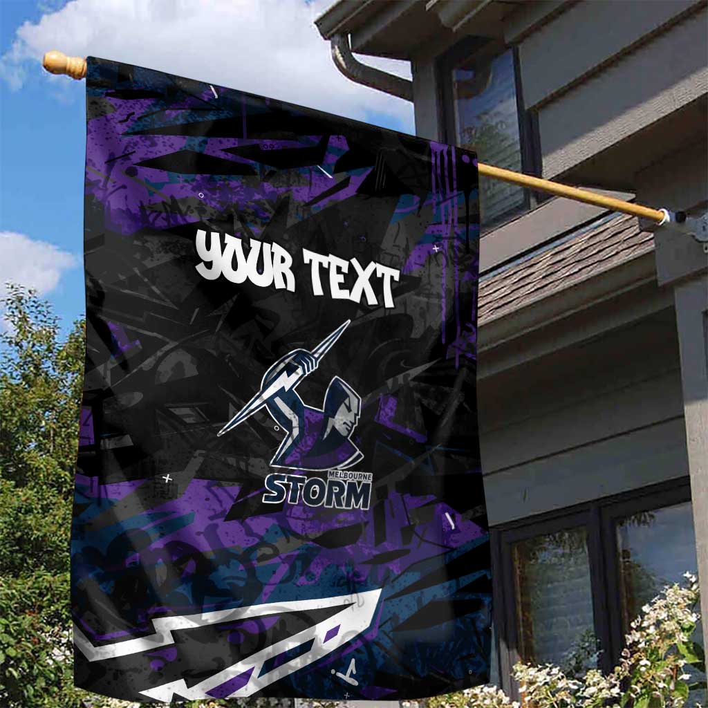 Personalized Melbourne Storm Garden Flag Graffiti Grunge Abstract Urban Street Style Design