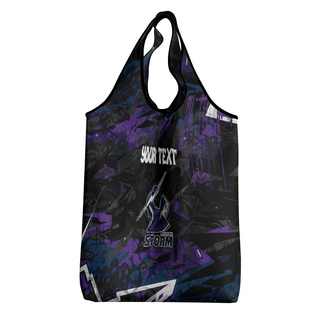 Personalized Melbourne Storm Grocery Bag Graffiti Grunge Abstract Urban Street Style Design