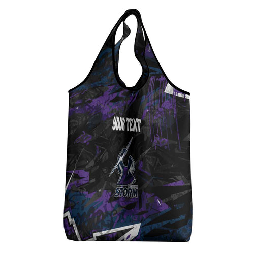 Personalized Melbourne Storm Grocery Bag Graffiti Grunge Abstract Urban Street Style Design