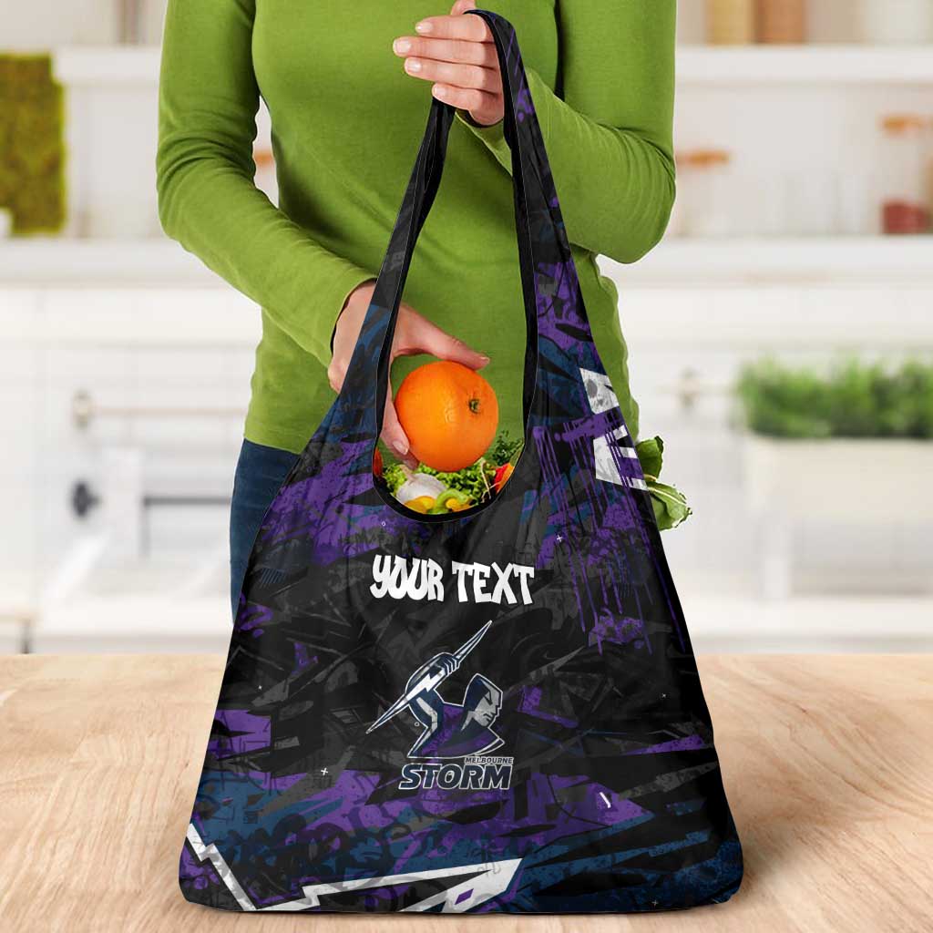 Personalized Melbourne Storm Grocery Bag Graffiti Grunge Abstract Urban Street Style Design