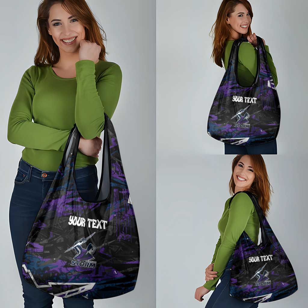 Personalized Melbourne Storm Grocery Bag Graffiti Grunge Abstract Urban Street Style Design