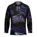 Personalized Melbourne Storm Hockey Jersey Graffiti Grunge Abstract Urban Street Style Design