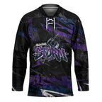 Personalized Melbourne Storm Hockey Jersey Graffiti Grunge Abstract Urban Street Style Design