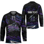 Personalized Melbourne Storm Hockey Jersey Graffiti Grunge Abstract Urban Street Style Design
