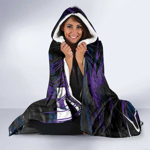 Personalized Melbourne Storm Hooded Blanket Graffiti Grunge Abstract Urban Street Style Design