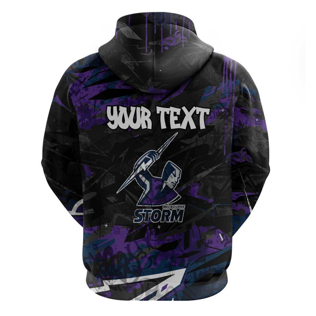 Personalized Melbourne Storm Hoodie Graffiti Grunge Abstract Urban Street Style Design