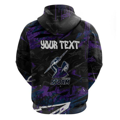 Personalized Melbourne Storm Hoodie Graffiti Grunge Abstract Urban Street Style Design