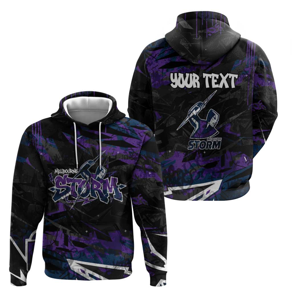 Personalized Melbourne Storm Hoodie Graffiti Grunge Abstract Urban Street Style Design