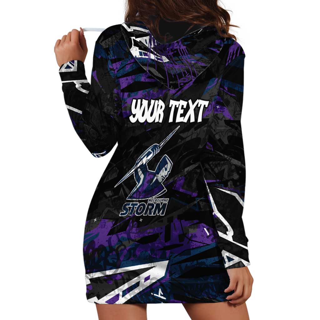 Personalized Melbourne Storm Hoodie Dress Graffiti Grunge Abstract Urban Street Style Design