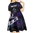 Personalized Melbourne Storm Kid Short Sleeve Dress Graffiti Grunge Abstract Urban Street Style Design